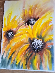 Chris M, Sunflowers, watercolour.jpg
